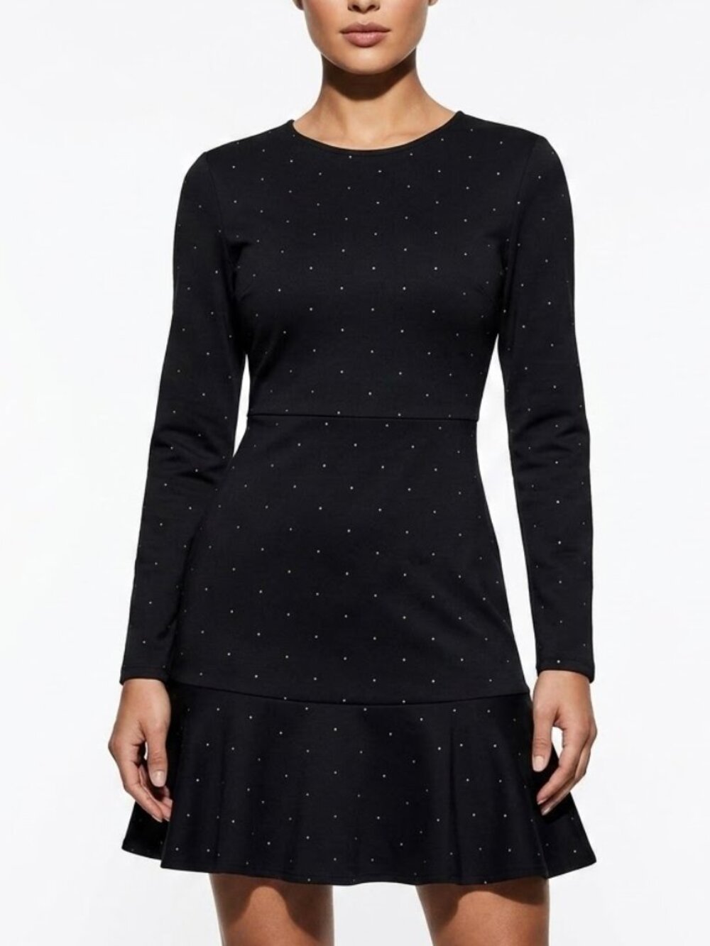 GAP Dark Coquette Polka Dot Fit & Flare Ruffle Dress Size 10